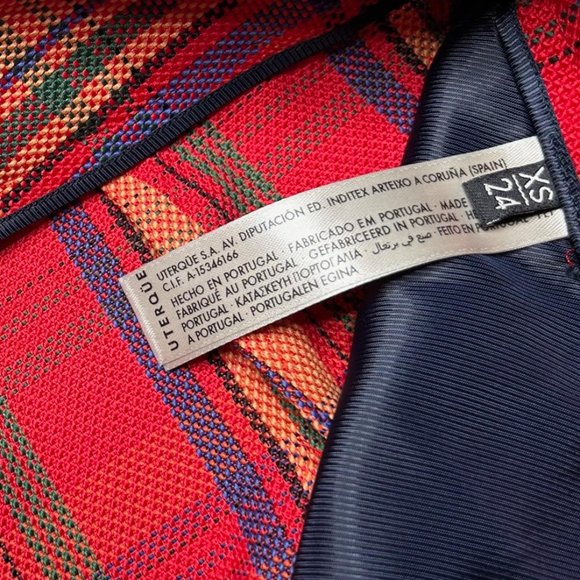 Uterque NWT Colorful Bright Plaid Pants Plaid Trouser Rare New XS 24 - Picture 8 of 10